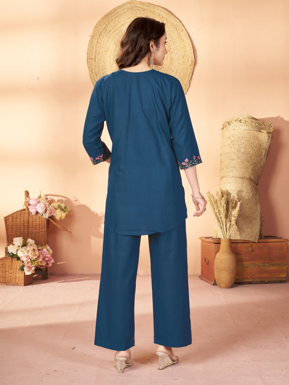 Elegant Embroidered Heavy Rayon Co-Ord Set