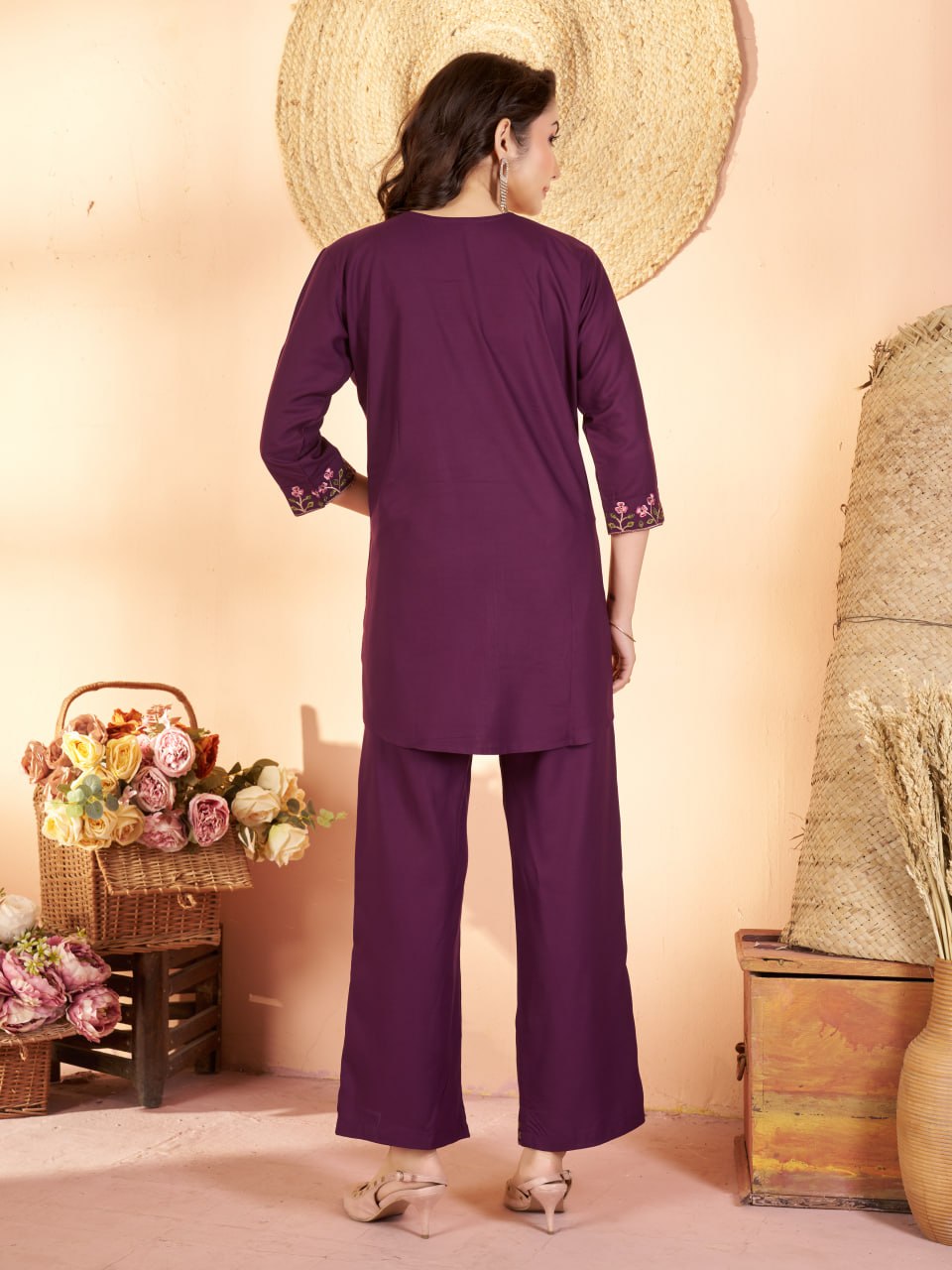 Elegant Embroidered Heavy Rayon Co-Ord Set