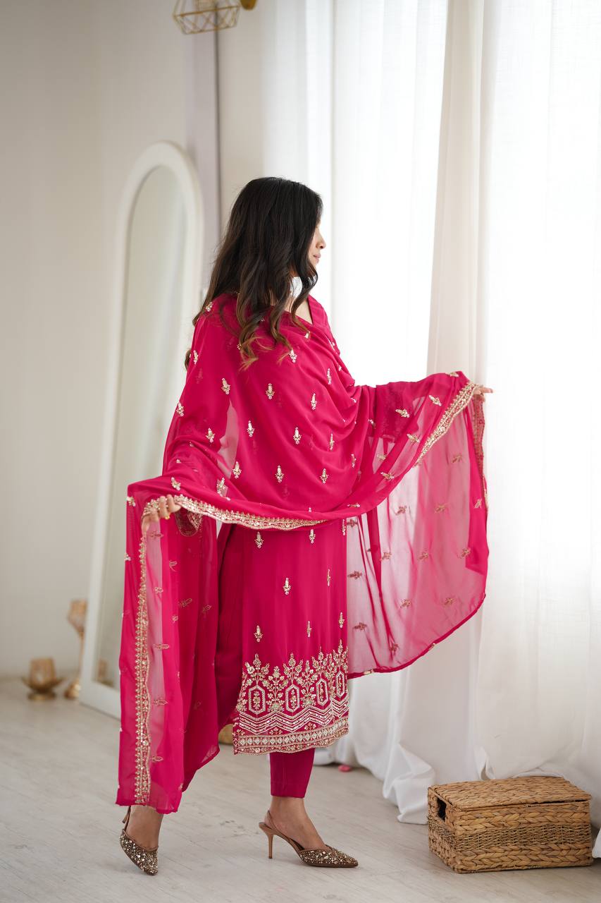 Premium Embroidered Suit Set with Dupatta