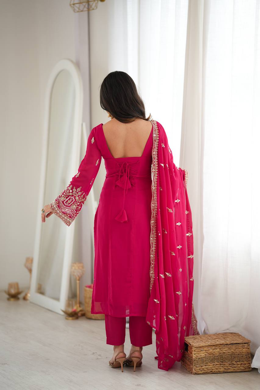 Premium Embroidered Suit Set with Dupatta