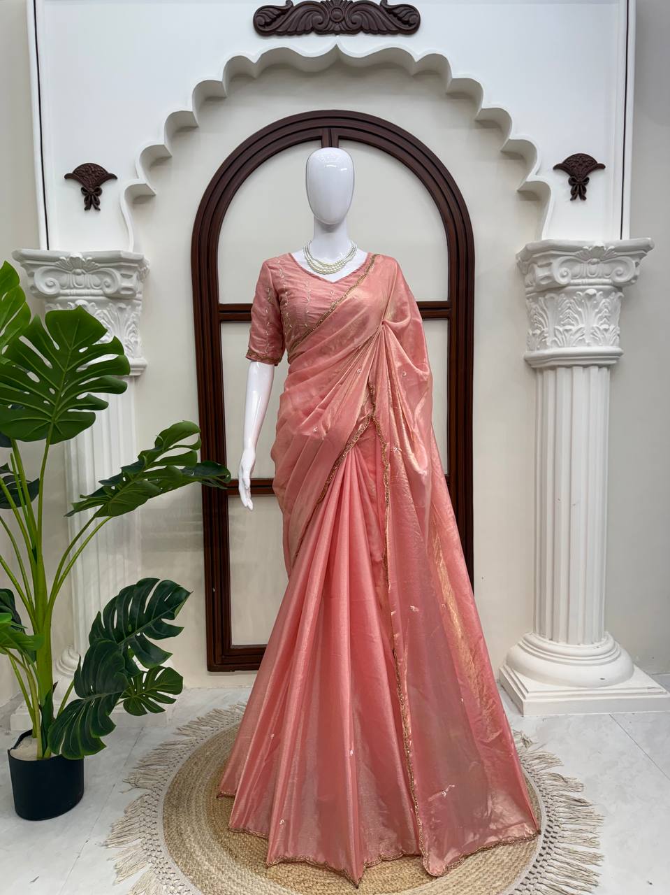 Designer Fendy Silk Saree with Heavy Hand Work