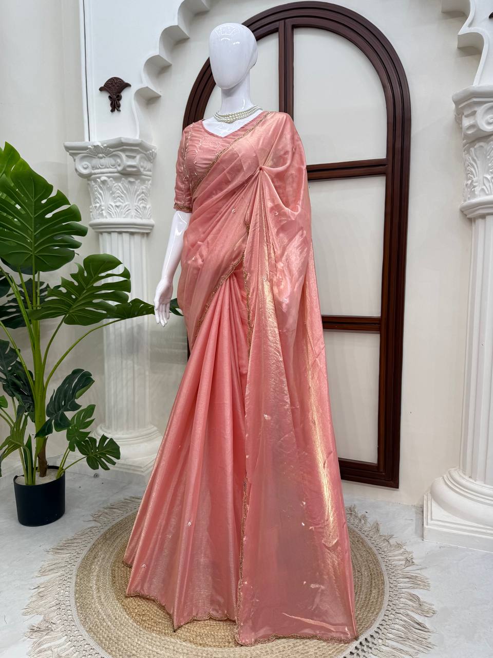 Designer Fendy Silk Saree with Heavy Hand Work