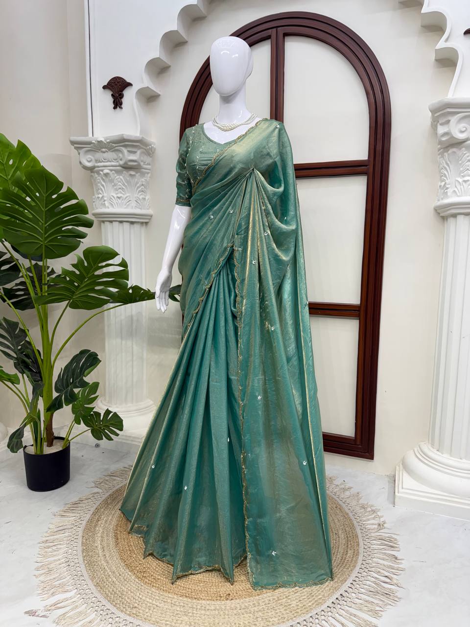 Designer Fendy Silk Saree with Heavy Hand Work