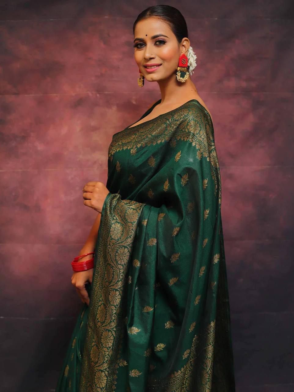 Banarasi Soft Lichi Silk Saree with Jacquard Work