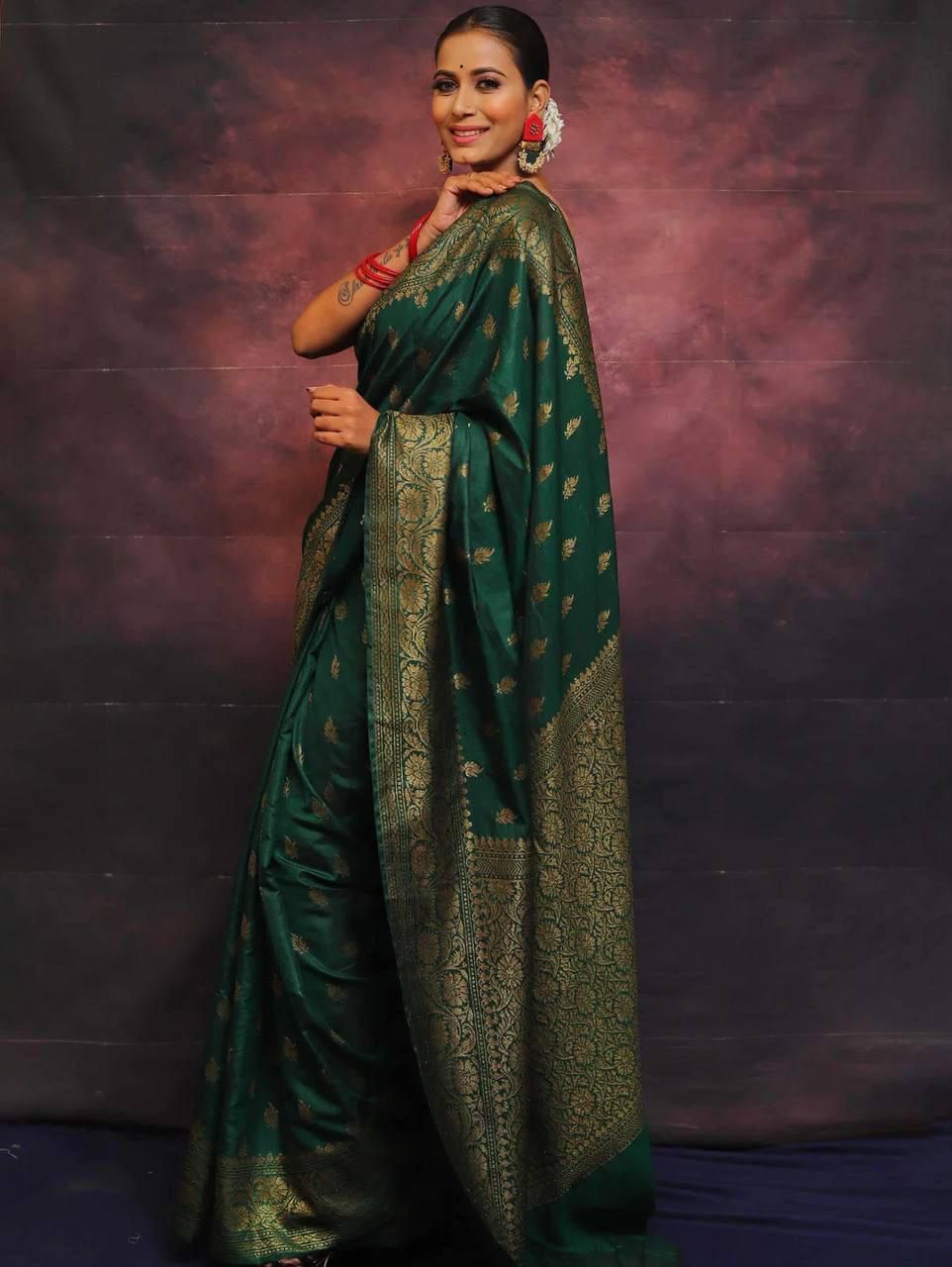 Banarasi Soft Lichi Silk Saree with Jacquard Work