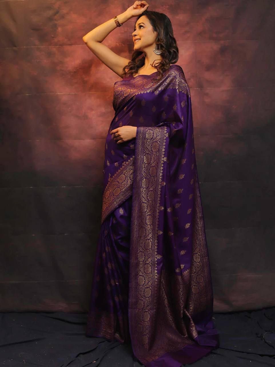 Banarasi Soft Lichi Silk Saree with Jacquard Work