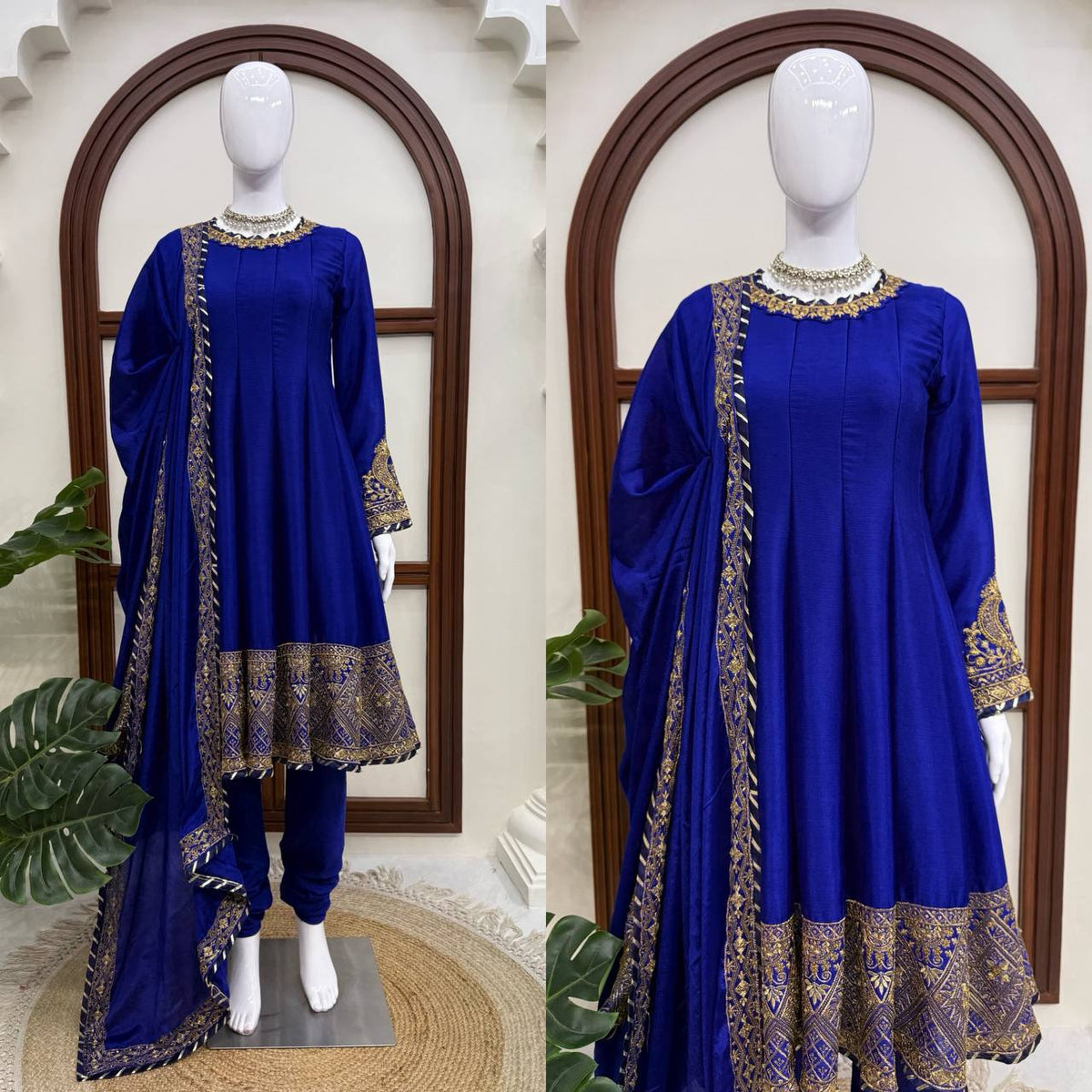 Premium Chinon Anarkali Chudidar Dupatta Set
