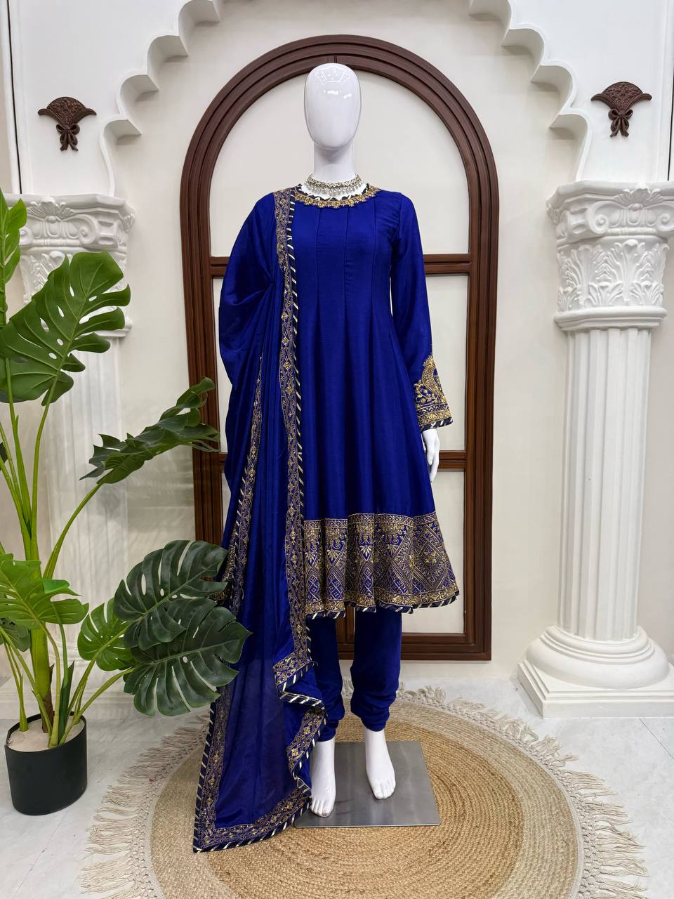 Premium Chinon Anarkali Chudidar Dupatta Set