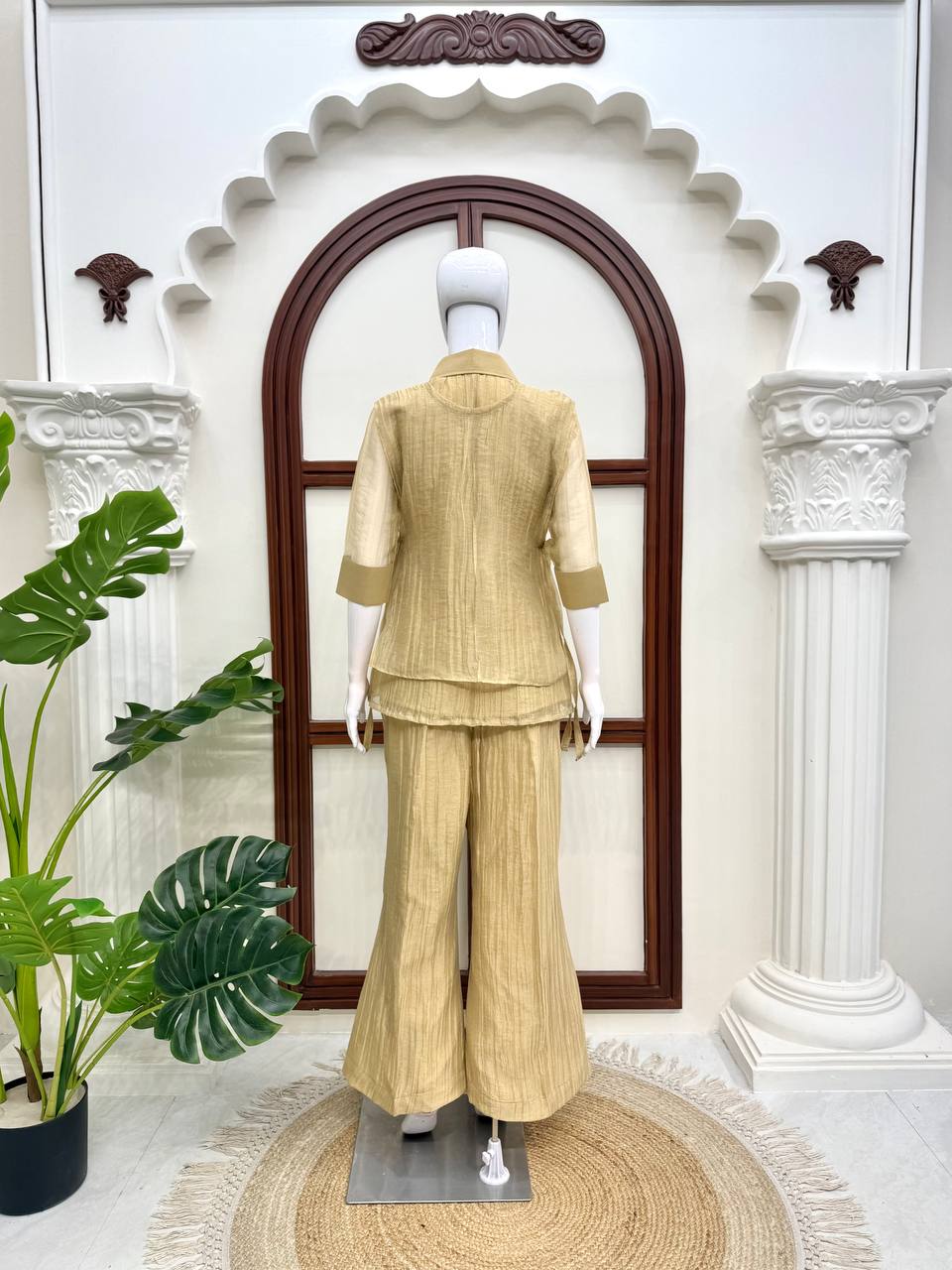 Premium Salsa Crushed Shirt Shrug Pant Co-Ord Set
