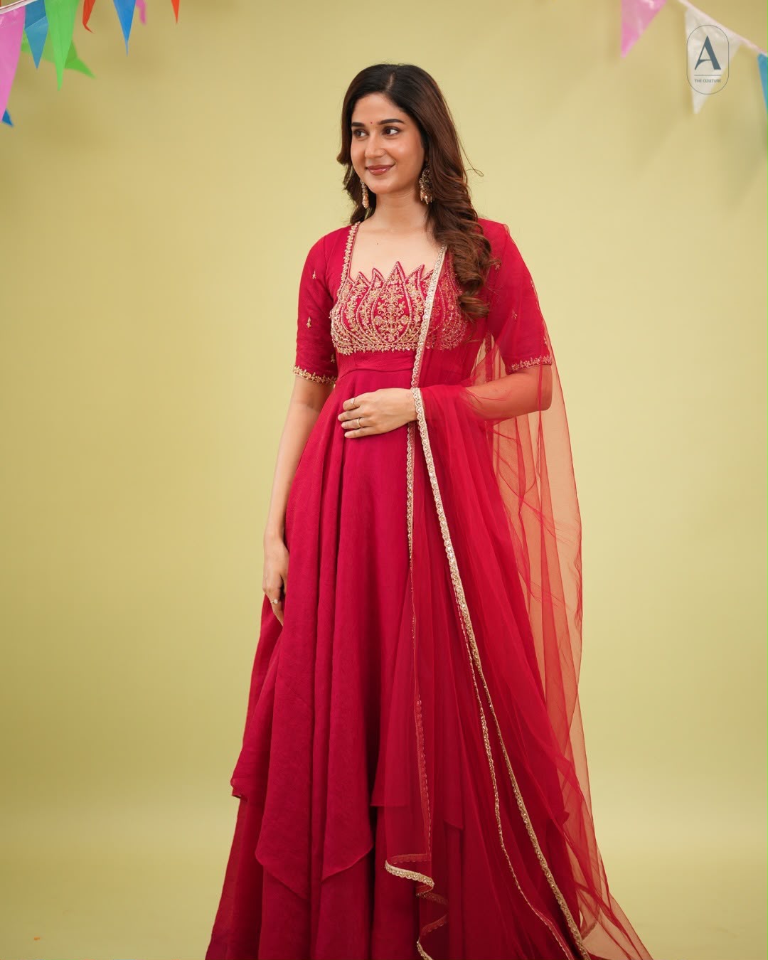 Designer Fandy Crush Silk Gown Set
