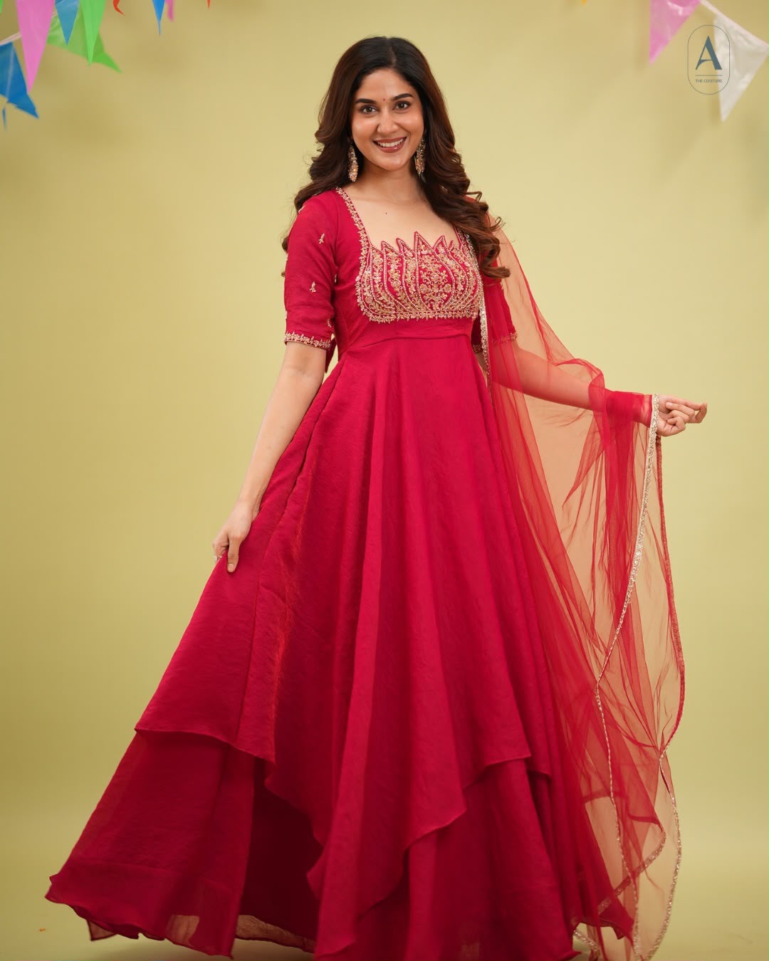 Designer Fandy Crush Silk Gown Set