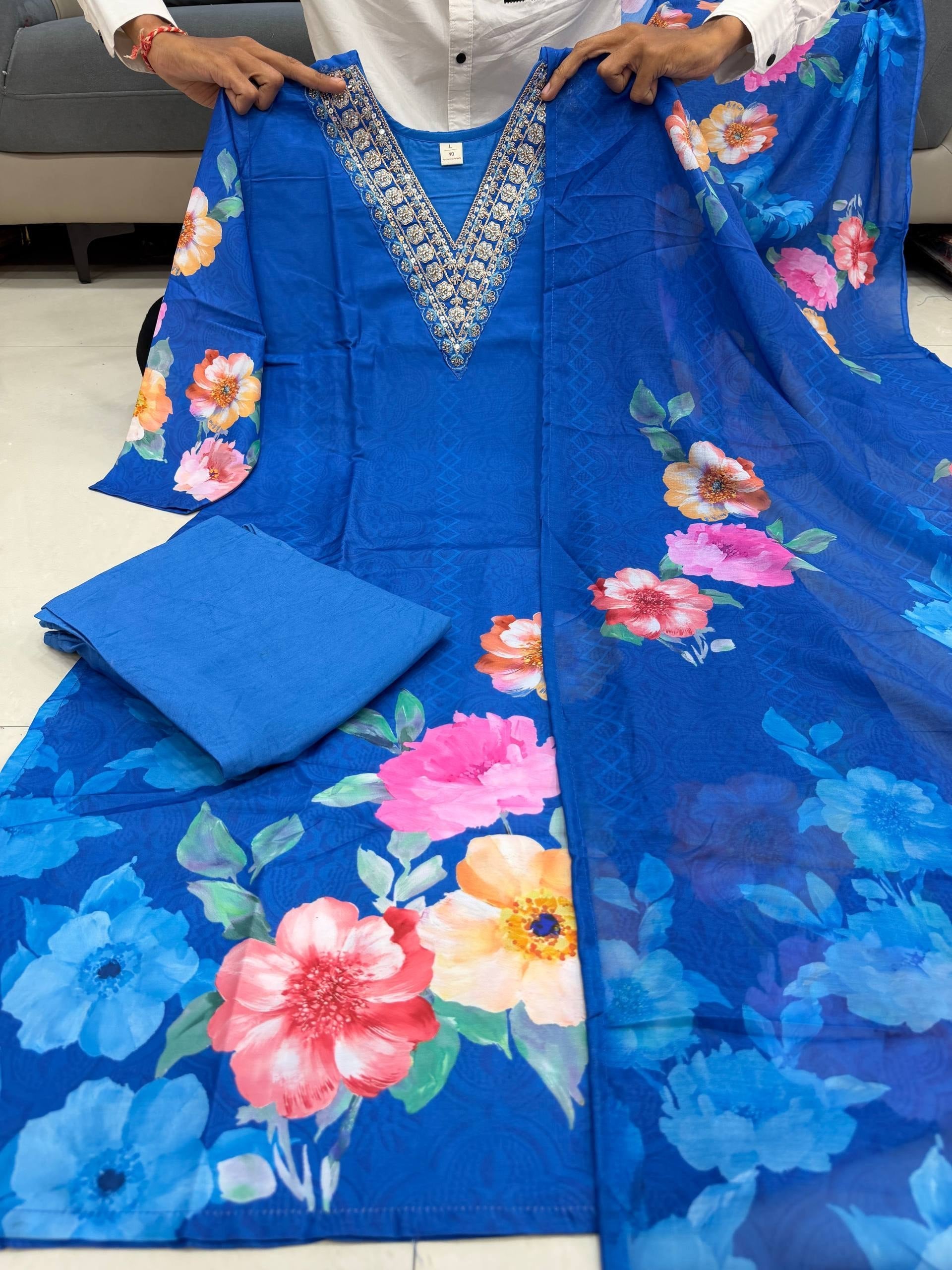 Premium Floral HAND WORKS  KitKat Silk Collection