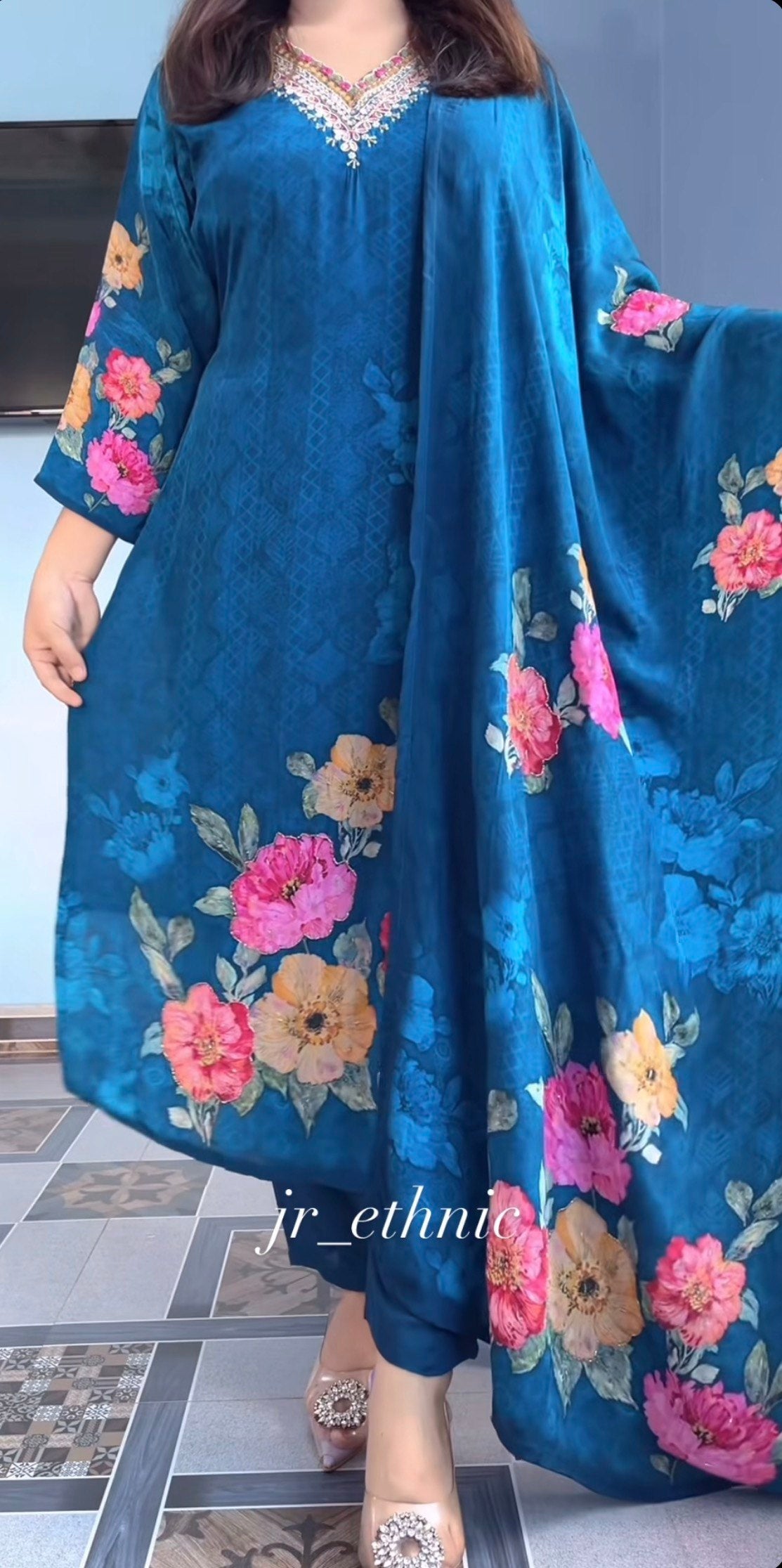Premium Floral HAND WORKS  KitKat Silk Collection
