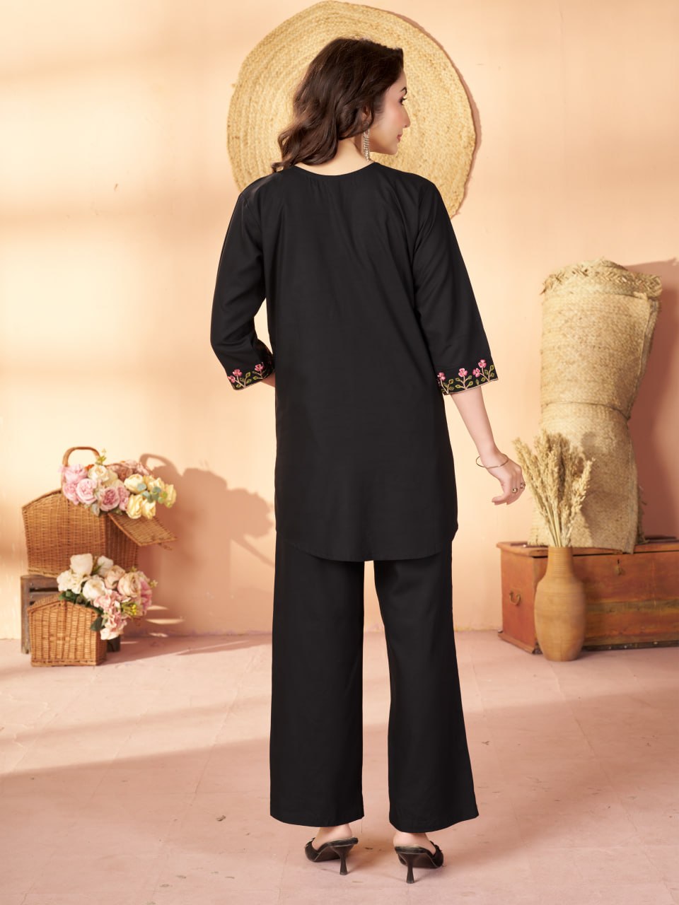 Elegant Embroidered Heavy Rayon Co-Ord Set