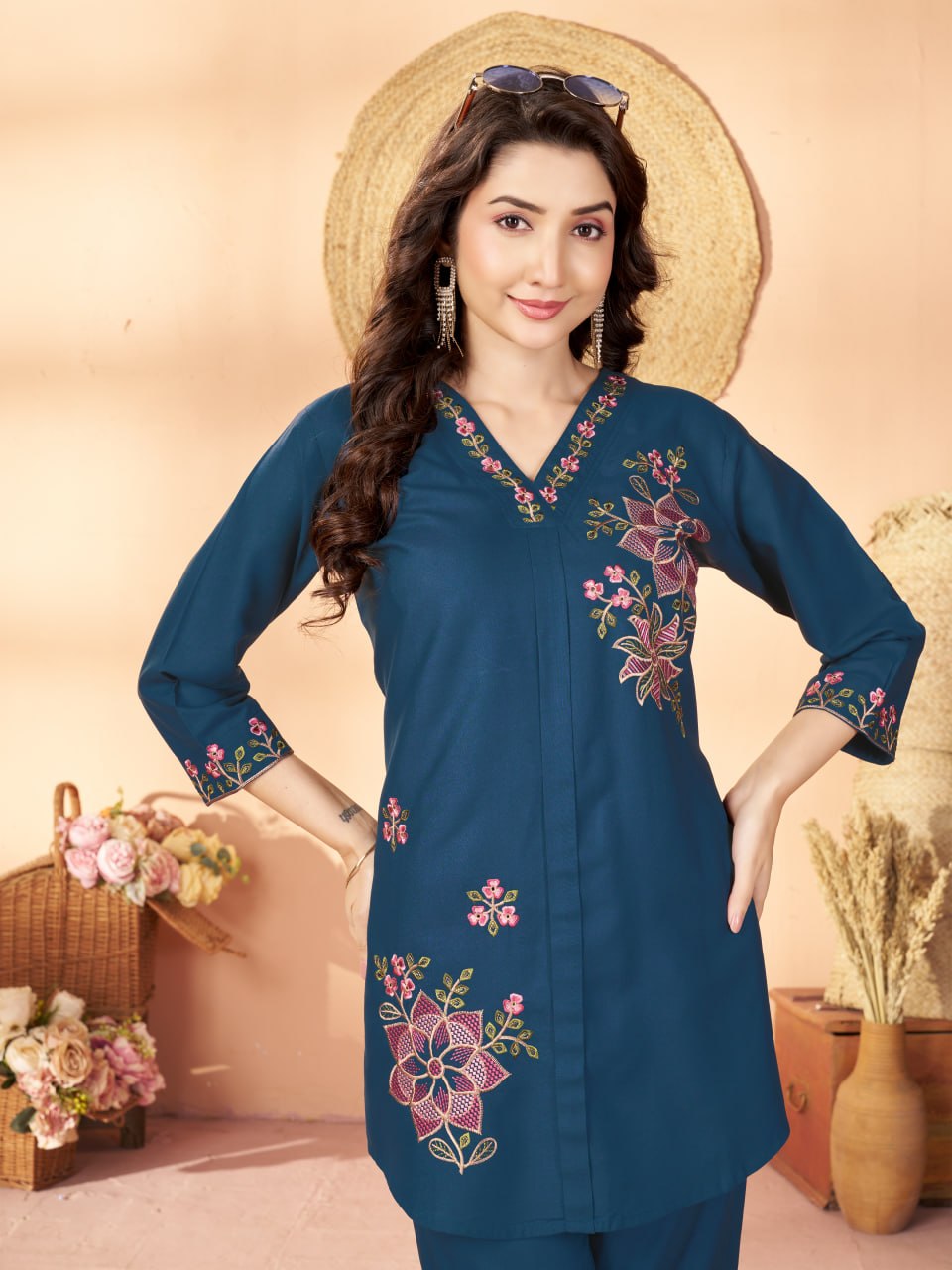 Elegant Embroidered Heavy Rayon Co-Ord Set