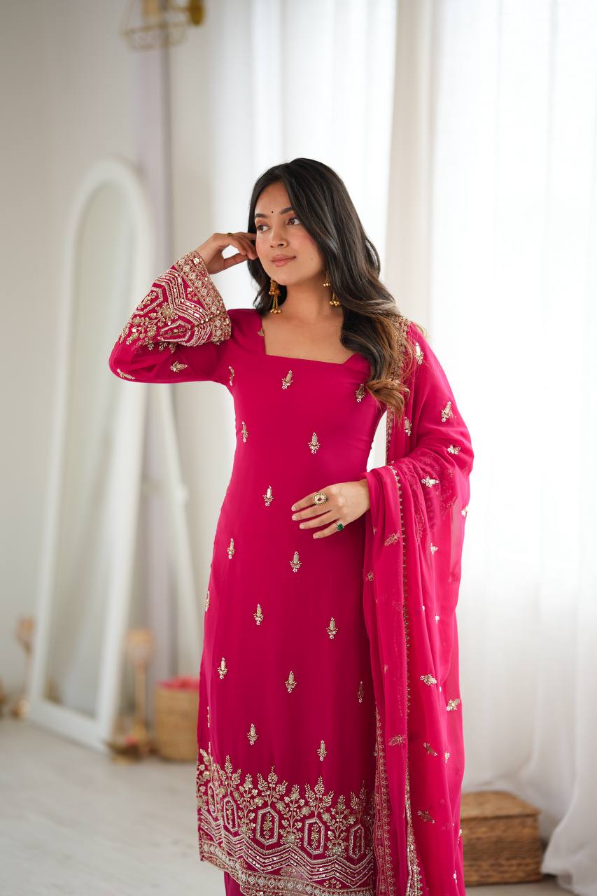Premium Embroidered Suit Set with Dupatta