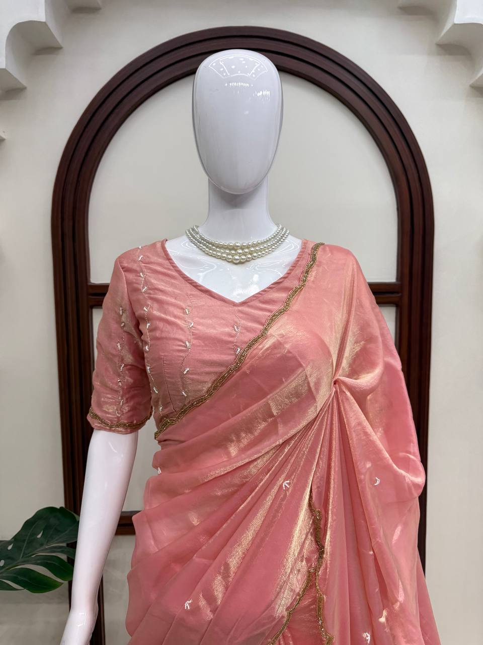 Designer Fendy Silk Saree with Heavy Hand Work