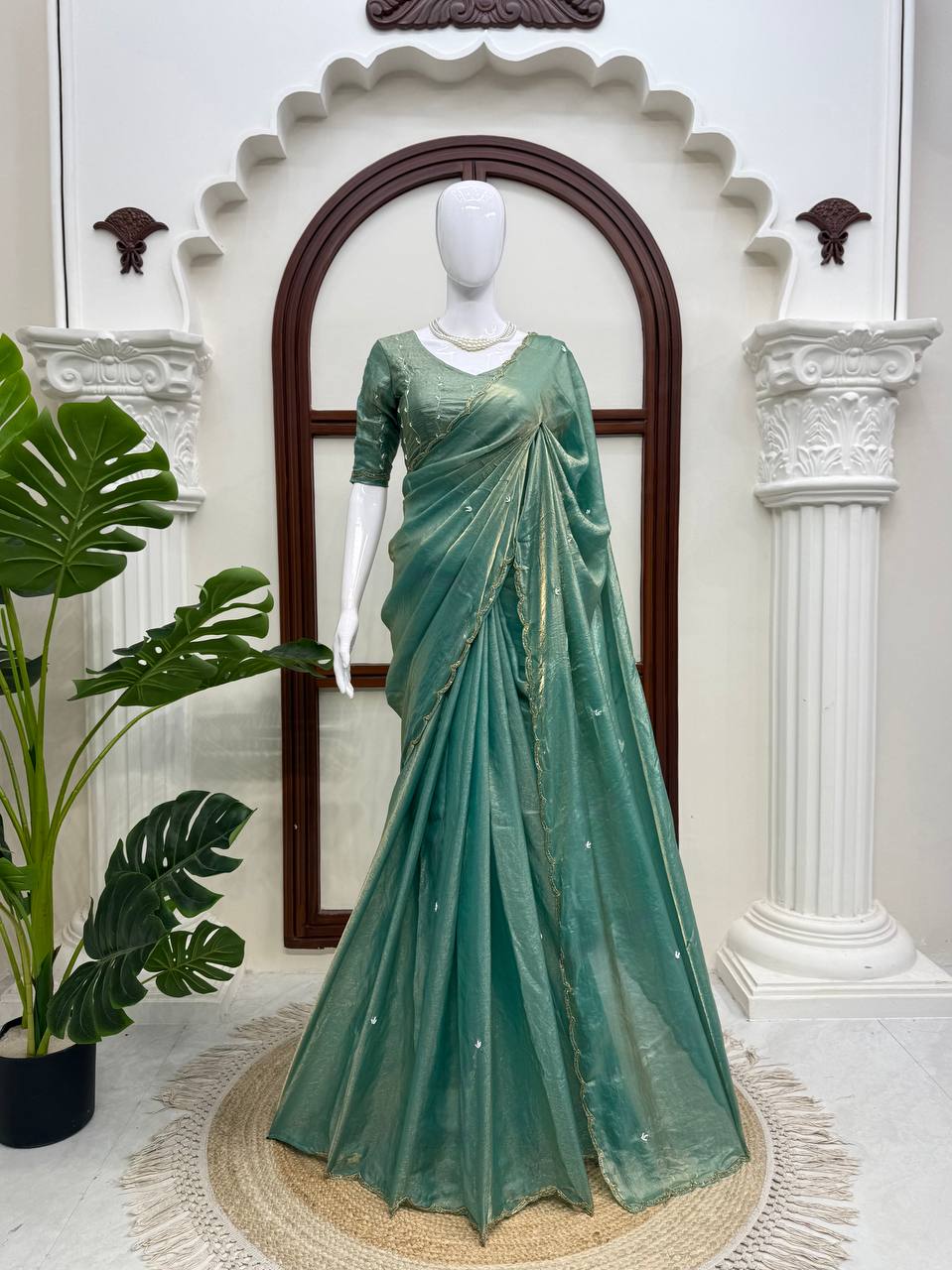 Designer Fendy Silk Saree with Heavy Hand Work