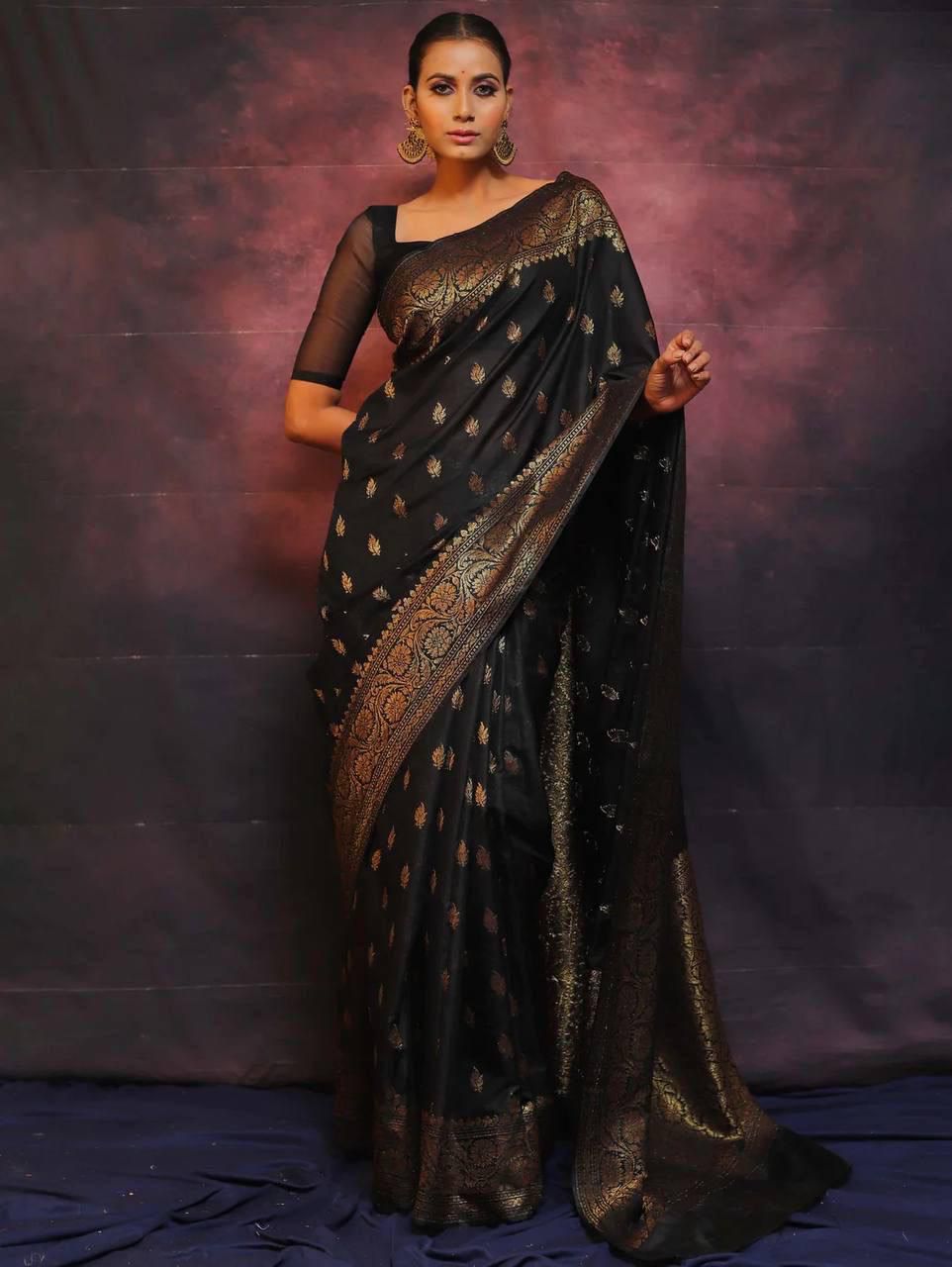 Banarasi Soft Lichi Silk Saree with Jacquard Work