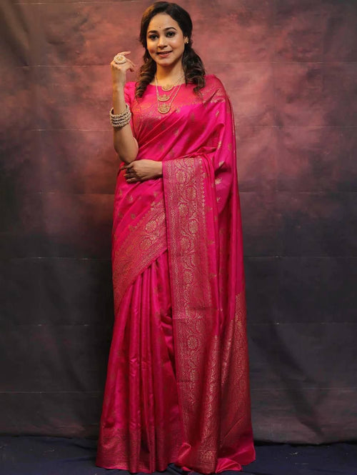 Banarasi Soft Lichi Silk Saree with Jacquard Work