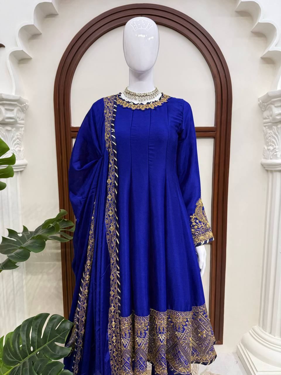 Premium Chinon Anarkali Chudidar Dupatta Set